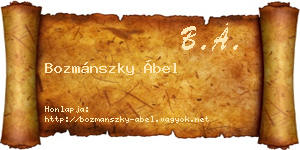 Bozmánszky Ábel névjegykártya