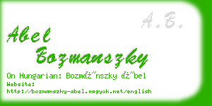 abel bozmanszky business card